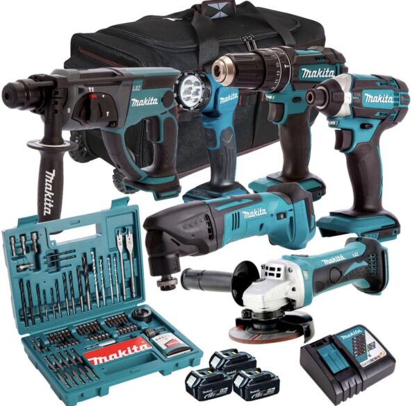 MAKITA 18V 6 PIECE TOOL KIT WITH 3 X 5AH BATTERIES - Image 2