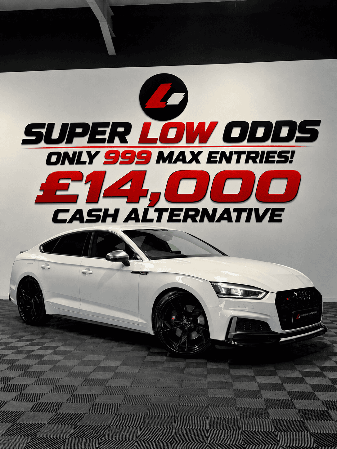 WIN THIS AUDI S5 TFSI V6 – SUPER LOW ODDS ONLY 999 MAX TICKETS